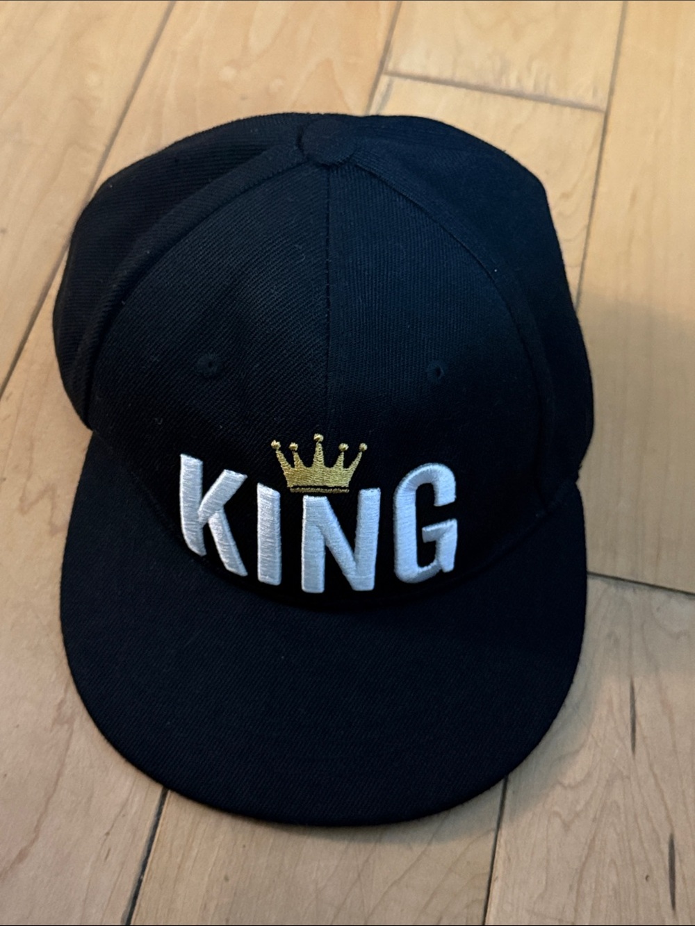 KING Embroidered Kids Snapback Hat - Black
